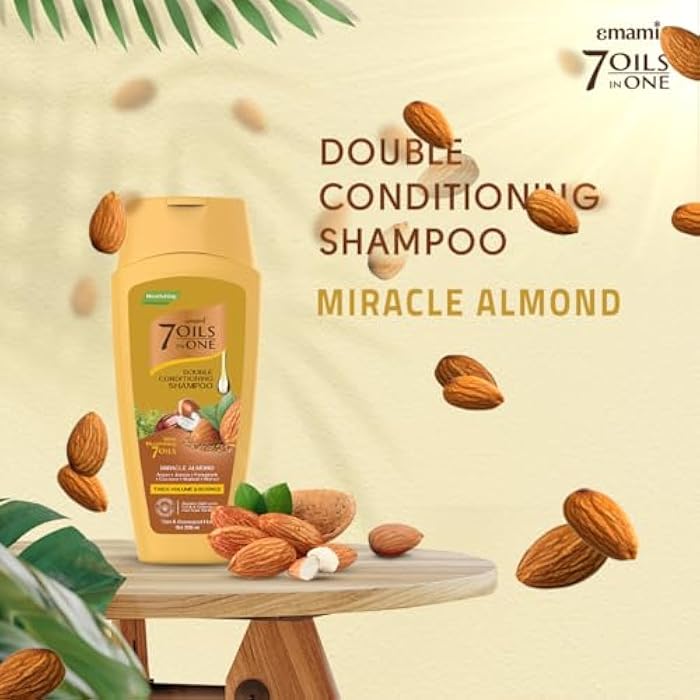 Emami 7 Oils in One Double Conditioning Shampoo Miracle Almond 100 ML - Image 4